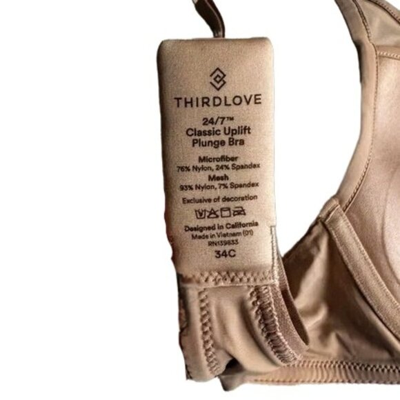 24/7® Classic Uplift Plunge Bra, SZ 34C, EUC - Picture 6 of 6